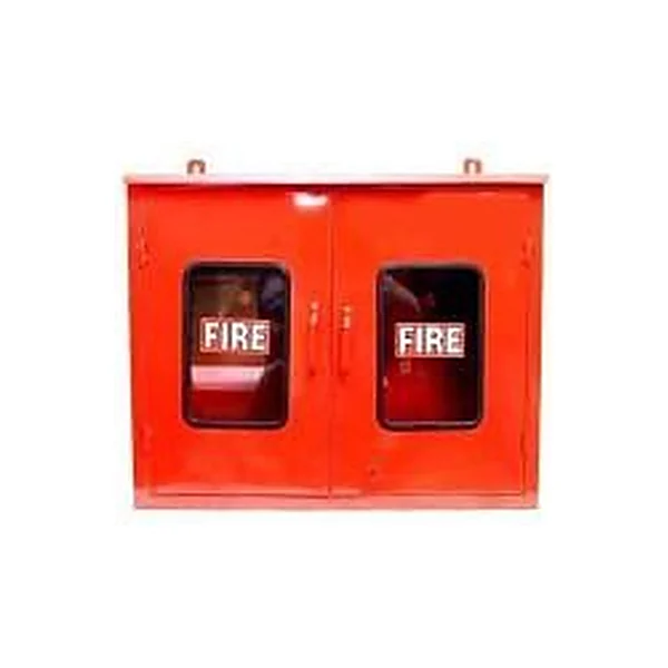 Double door fire hose cabinet for hydrant points